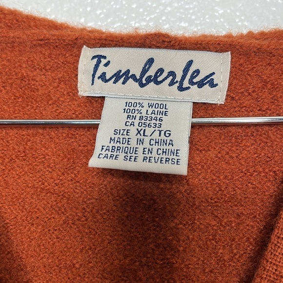 Timberlea Burnt Orange Lagenlook Sequin Button Hod Cardigan Women Size XL - Picture 2 of 4